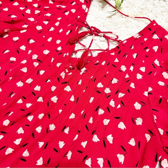 Billabong Ray Of Light Flutter Sleeve Blouse Womans Top Size Large NWT - Picture 7 of 14